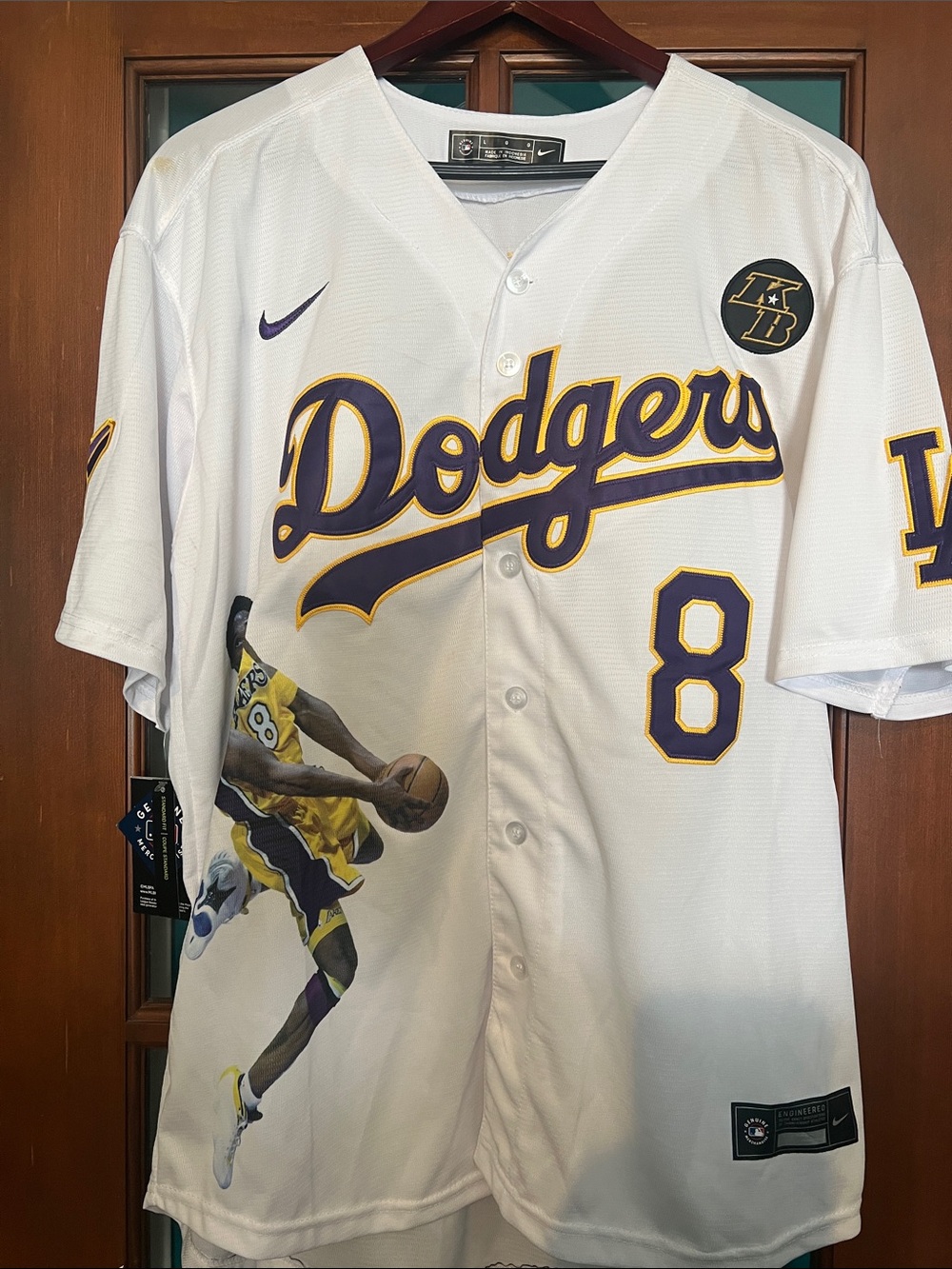 Nike White Dodgers Commemorative Kobe Bryant Jersey